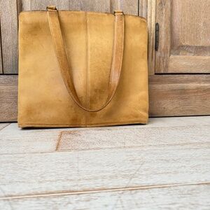 Coach Vintage 60’s Bonnie Cashin Skinny Kisslock Tote Camel Leather